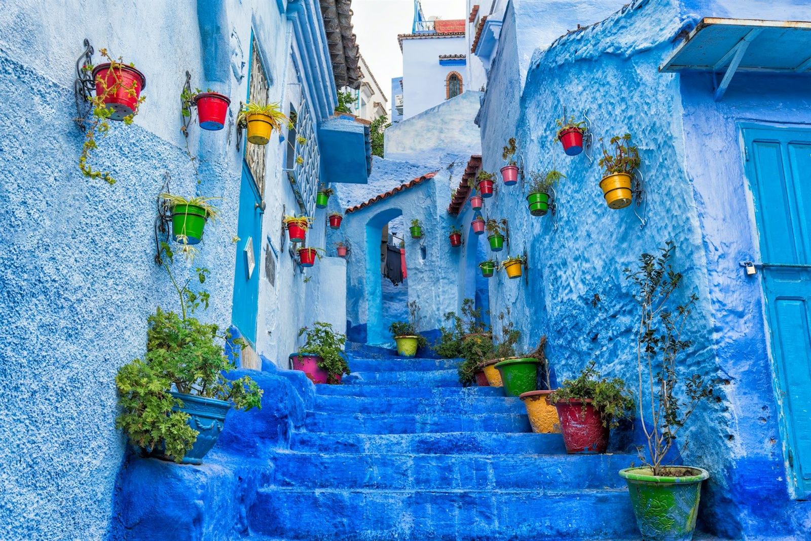 Chefchaouen blue street for a Fes day trip